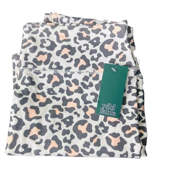 Wild Fable Animal Print Pink Gray Leggings Medium - Picture 2 of 2